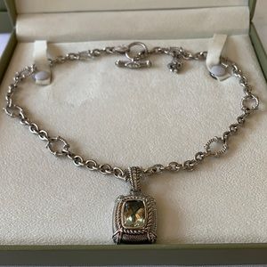 JUDITH RIPKA Sterling Silver Toggle Necklace 18”
